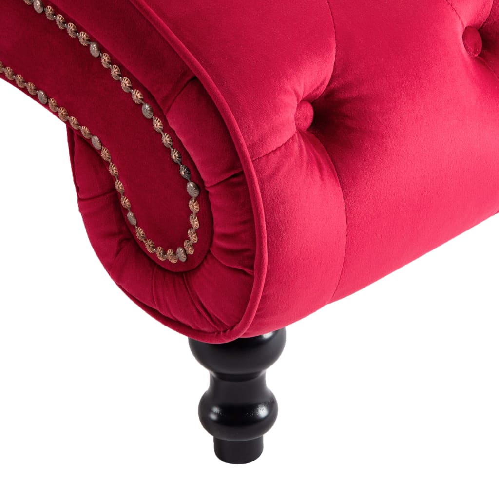 Red Velvet Chaise Lounge