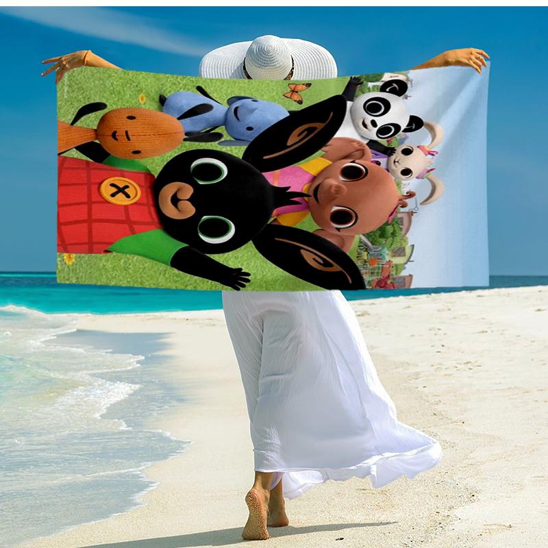 Ultra-Soft Beach Towel with Bing Theme,Ideal for Pool - Camping, Diving - Perfect Travel Essential, Vibrant Beach Towel.