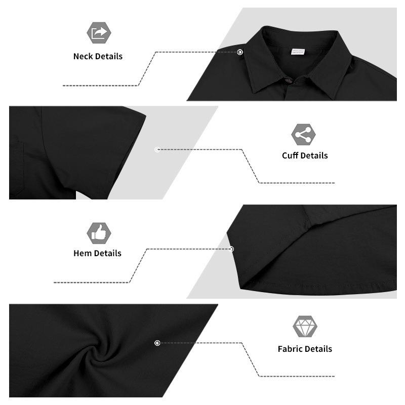 Men's Summer Plain Short Sleeve Shirt & Zipper Shorts Set