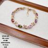 XUPING Jewelry Iced Out Synthetic CZ Colorful Gemstone Artificial Stone Clasp Gold Color Plated Pink Women Heart Tennis Bracelet