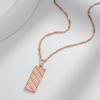 Modisches Glänzendes Anhänger-Halskette Für Frauen Luxus Roségold Farbe Einfacher Quadratischer Anhänger Hohe Qualität Täglicher Schmuck