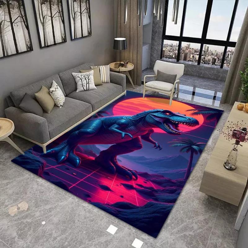 Mighty Dinosaur Printing Large-area Carpet Suitable for Living Room and Bedroom Mats Anti Slip Wear-resistant Soft Rug Beautiful