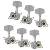 Guitar Tuning Pegs Keys Locking Tuners Machine Heads Silver Replacement Parts for Ukulele2 Left and 4 Right