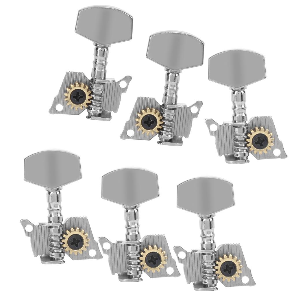 Guitar Tuning Pegs Keys Locking Tuners Machine Heads Silver Replacement Parts for Ukulele2 Left and 4 Right