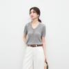 Women's Linen Blend Cable Knit Short Sleeve Top