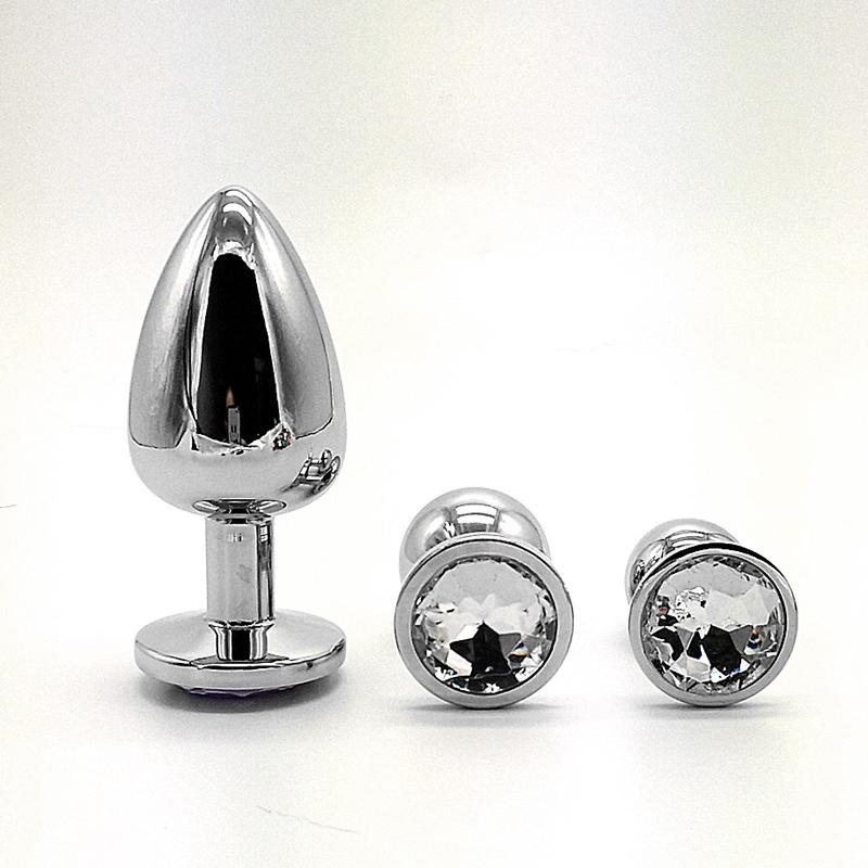 Anal Plug 3 Sizes Colored Crystal Stainless Steel Butt Plug For Women Stimulator Anal Sex Toys For Couples Prostate Massager