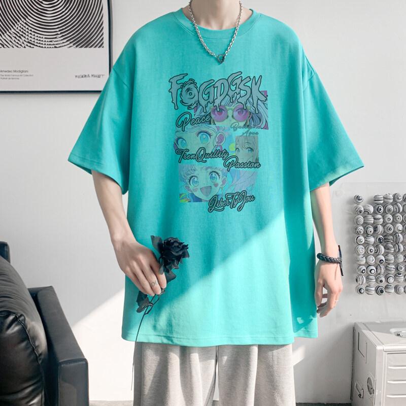 Unisexs Cotton Tshirts White 5XL Unisexs Oversized T Shirt Summer Casual Wear Letter Anime Print Tee Shirts for Unisex Male Clothes