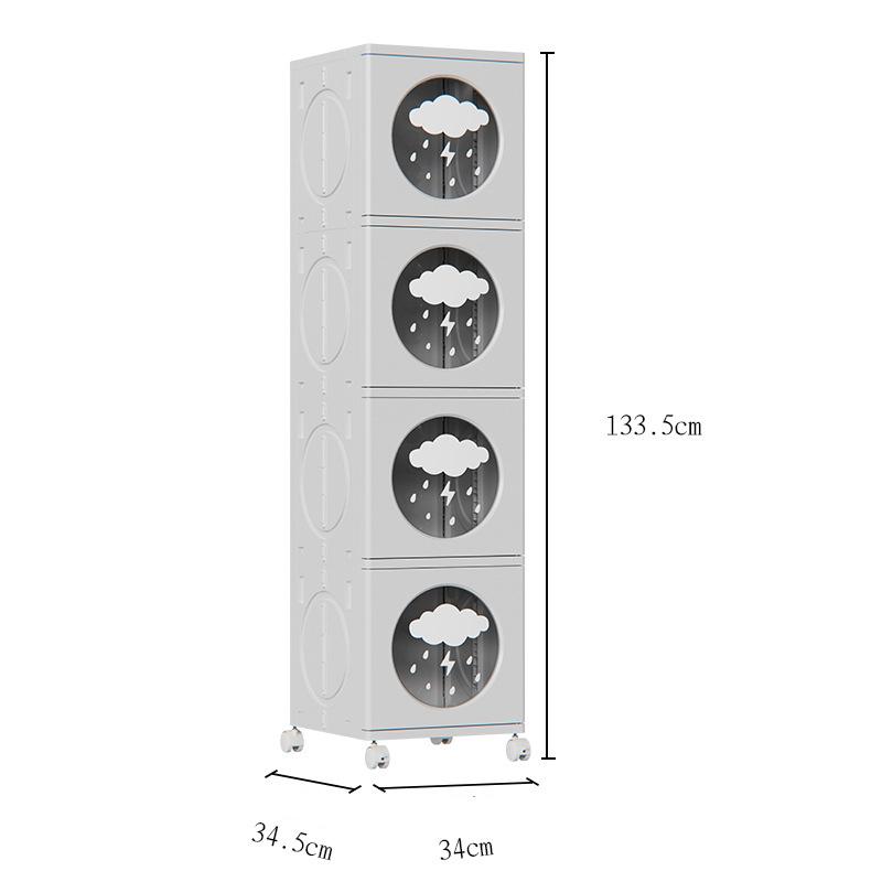 Household Storage boxes 1/2/3/4l arge-capacity multi-layer multifunctional folding storage cabinet toys can be moved simple dust-proof storage box