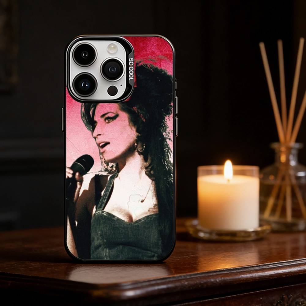 Amy W-Winehouse 80S Phone Case Color Silver Shell For IPhone 17 16 15 14 13 12 11 Pro Max Plus