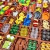1 Set Foods And Tools Building Blocks Diy Toys Seafood Meat Vegetables Fruit Dessert Dishes Small Particle Blocks