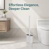 2pcs Drill-Free Mounting Toilet Bowl Brush Silicone Bristles Toilet Brush Holder Set  Campers