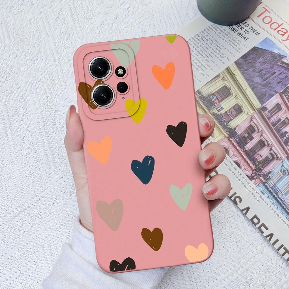 Case For Xiaomi Redmi Note 12 12S 4G 5G Patterned Full Protection Soft Liquid Silicone Cartoon Cover For Redmi Note 12 S Funda