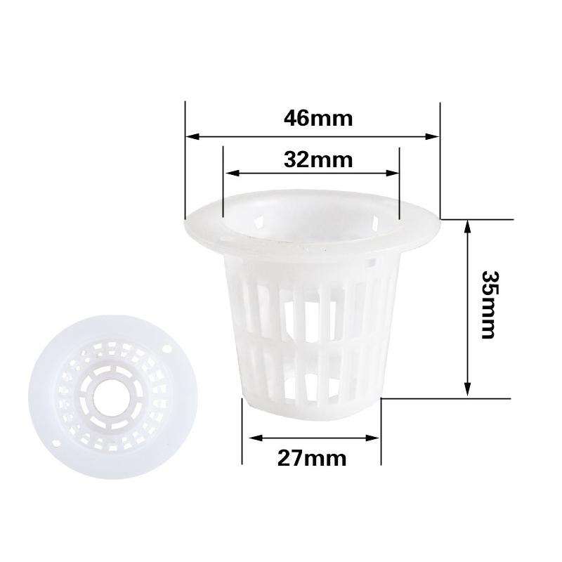 

6 штук гидропонных корзин для посадки растений, корзина для посадки овощей из полиэтилена, верхний внутренний диаметр 3,2 см / высота 3,5 см белый