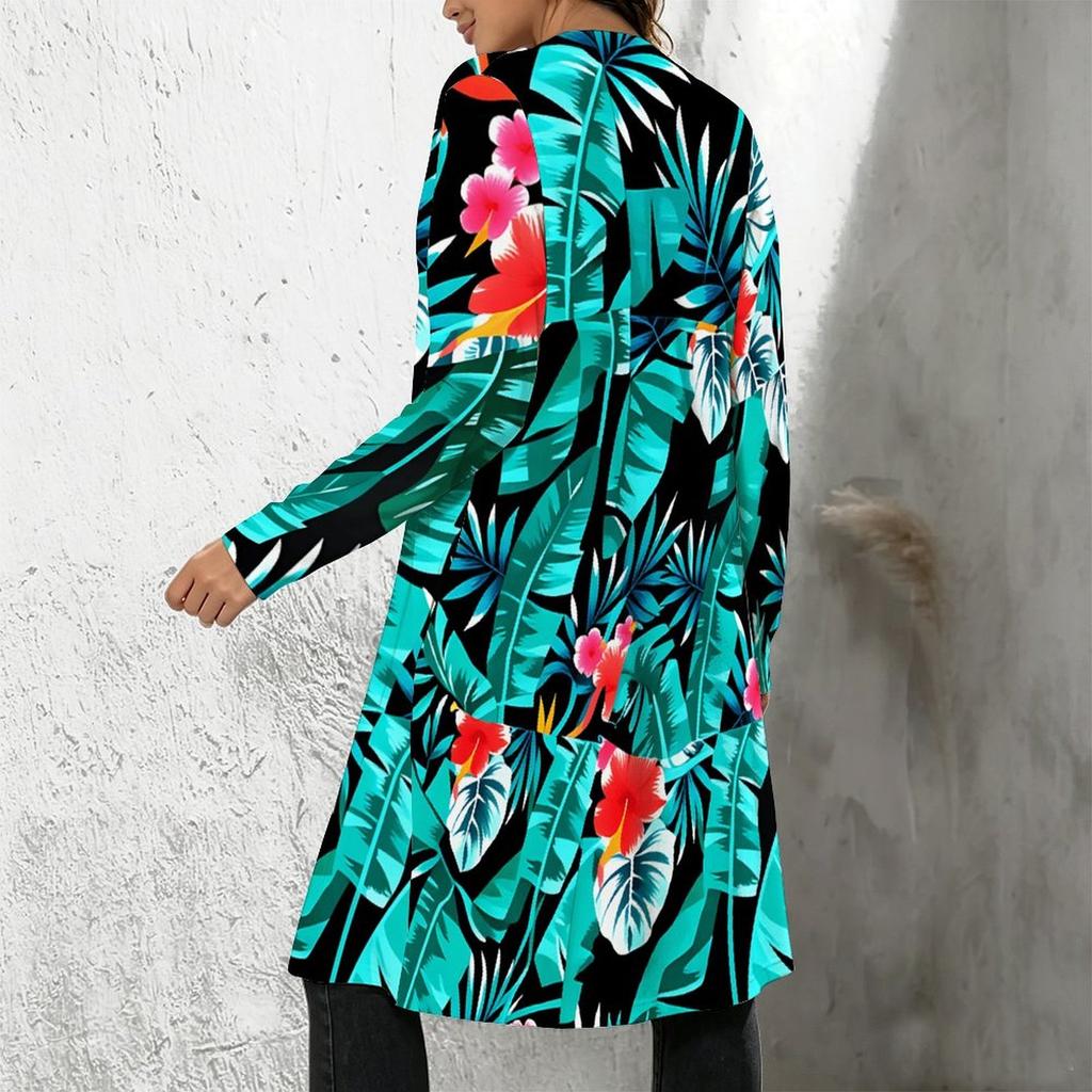 Plus Size Women Long Sleeve Open Front Loose Outerwear Casual Fashion Cardigan