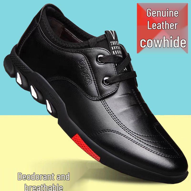 

Мужские летние мягкие кожаные слипоны из коровьей кожи: Дышащие, Водонепроницаемые, Нескользящие, Повседневные туфли для вождения 41