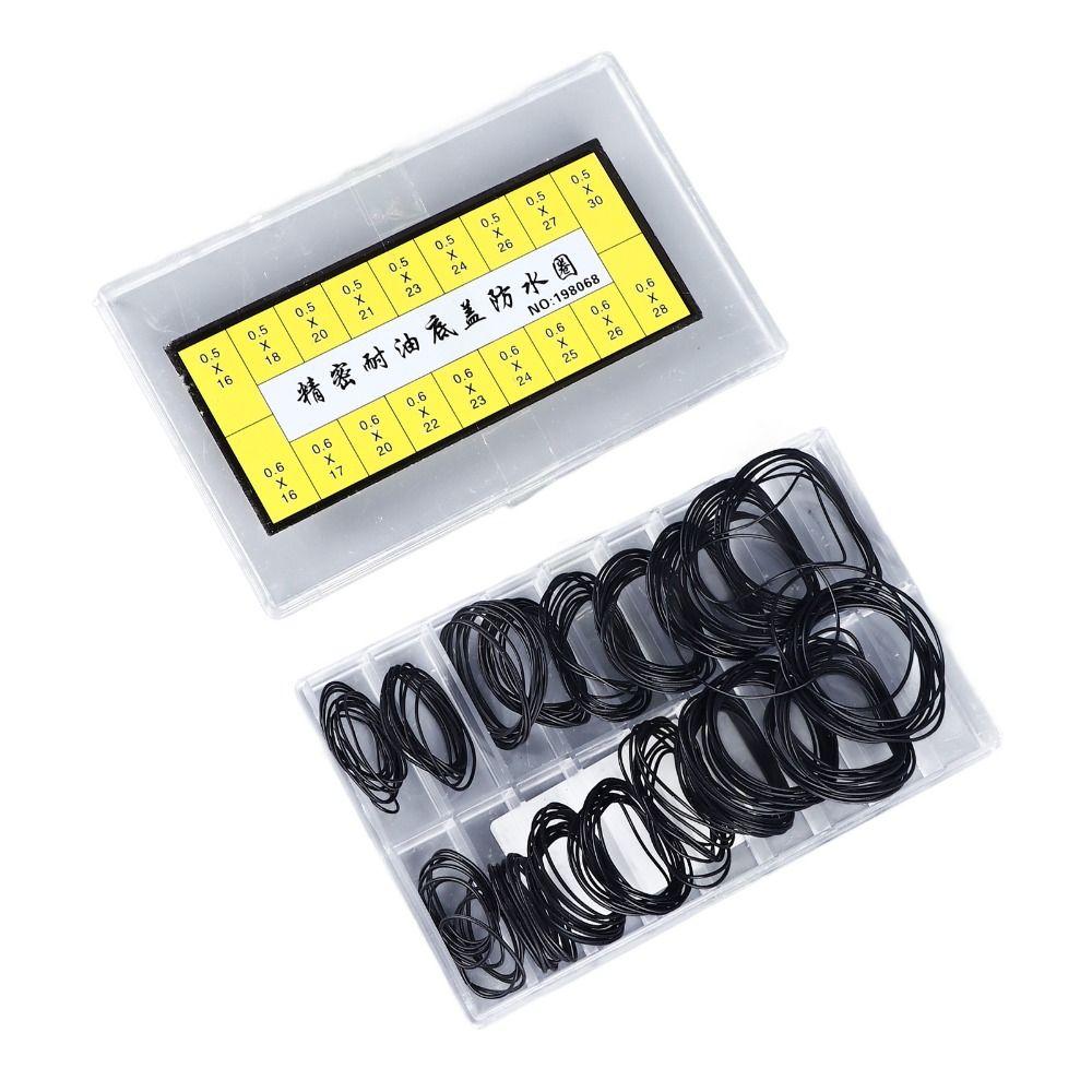 180pcs Black Color Rubber Sealing Watch Back Cover Watch Rubber Seal Washers  Watch Maintenance