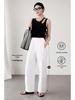 Khaki High-Waisted Wide-Leg Suit Pants for Women - Spring/Summer Slimming Petite Fit