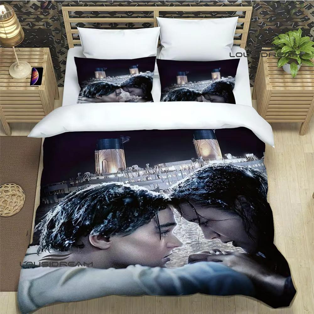 Seturi de lenjerie de pat tipărite Titanic Leonardo DiCaprio set de rechizite de pat rafinat set de pat cuvertură de pilotă cadou de ziua de nastere