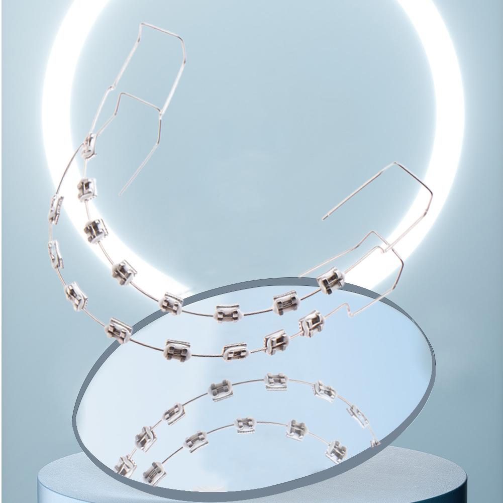 1 Pair Dental Fake Braces with Storage Box Temporary Tooth Decoration Colored Dental Decor Braces for Daily Tooth Protect