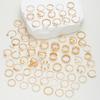 68Pcs Elegant Gold Color Ring Set for Women Vintage Boho Crystal Pearl Heart Geometric Rings Fashion Daily Wear Jewelry Gift New