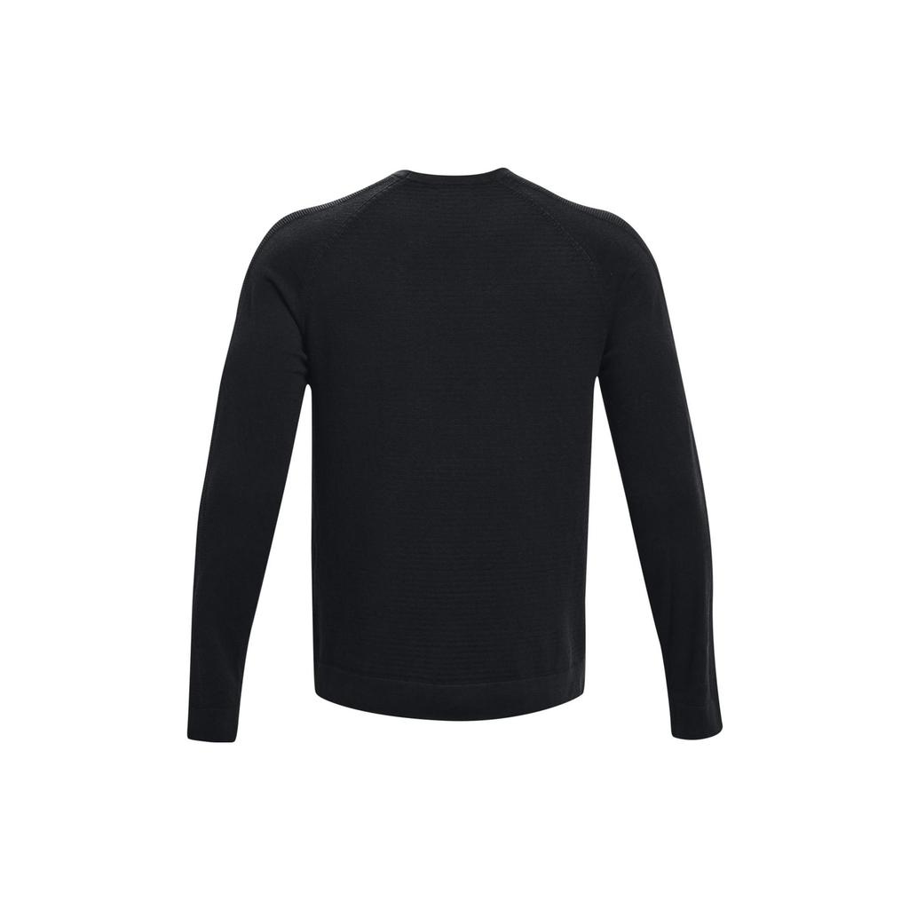 Under Armour Solid Color Crew Neck Sweater Men Sweater Black 1373684-001