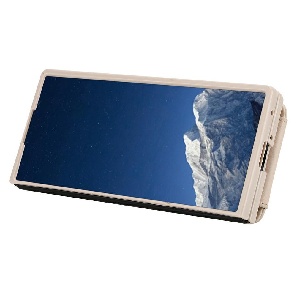 For Samsung Galaxy Z Fold6 5G Case Kickstand Card Slots Leather Coated TPU Cover with Shoulder Strap