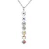 7 Chakra Drop Earrings Stainless Steel Chakras Earrings with Zircon Hindu Buddhism Yoga Meditation Jewelry Amulet Earrings