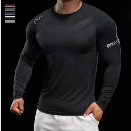 Running T-shirt for men s jogging sportswear sports shirt compression long-sleeved sports T-shirt sports gym fitn XXS