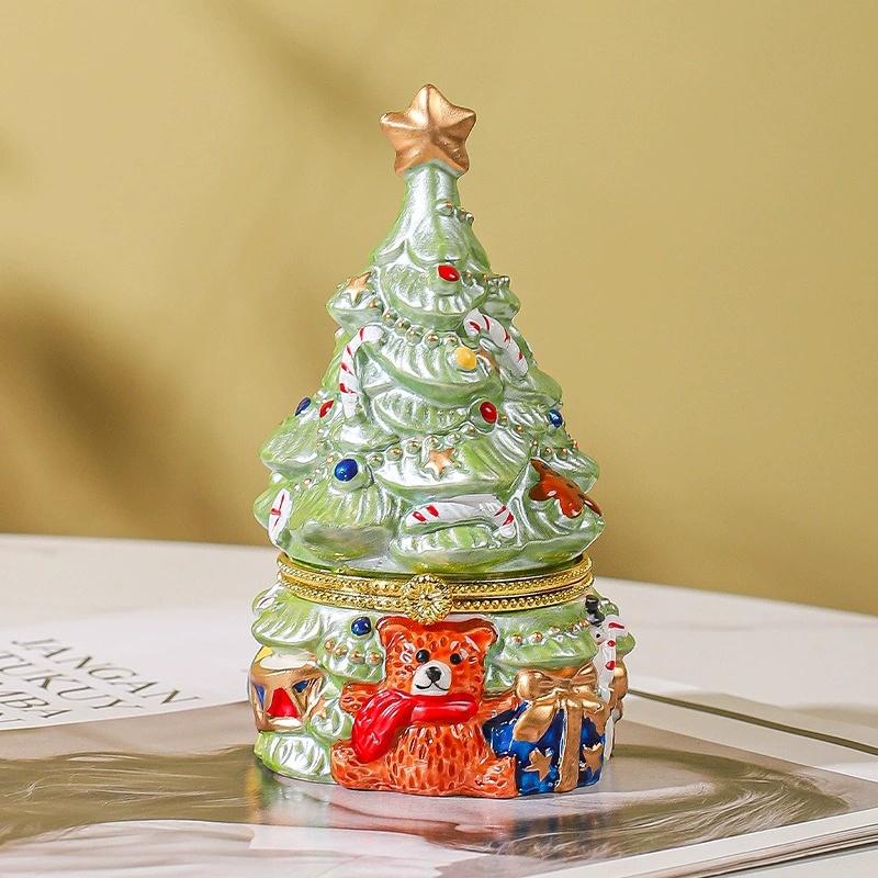 Christmas Tree Scented Candle European-Style Ceramic Jewelry Box Christmas Tree Bear Indoor Aromatherapy Christmas Box Home Craf