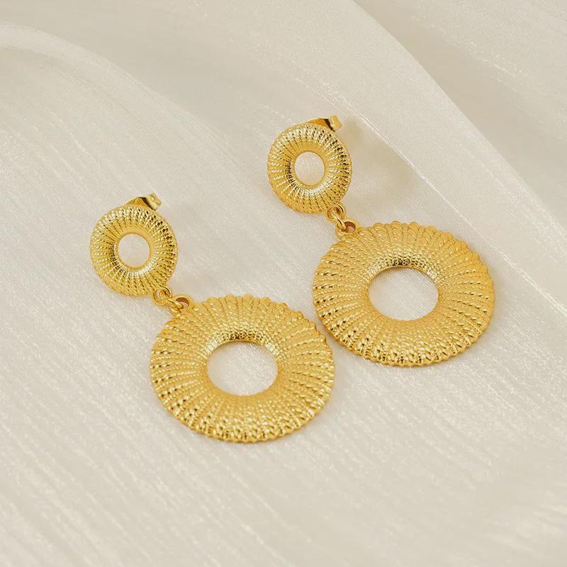 18K Titanium Steel European-American Style All-Match Fashion Earrings for Women
