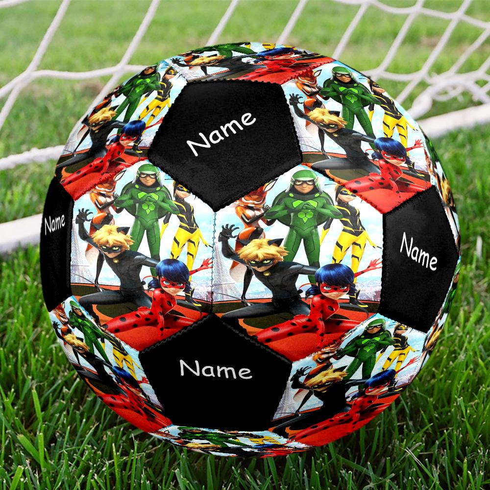 Custom Name Miraculous Theme Size 5 Soccer Ball, Suitable for Both Indoor and Outdoor Matches, a Gift Suitable for Everyone.