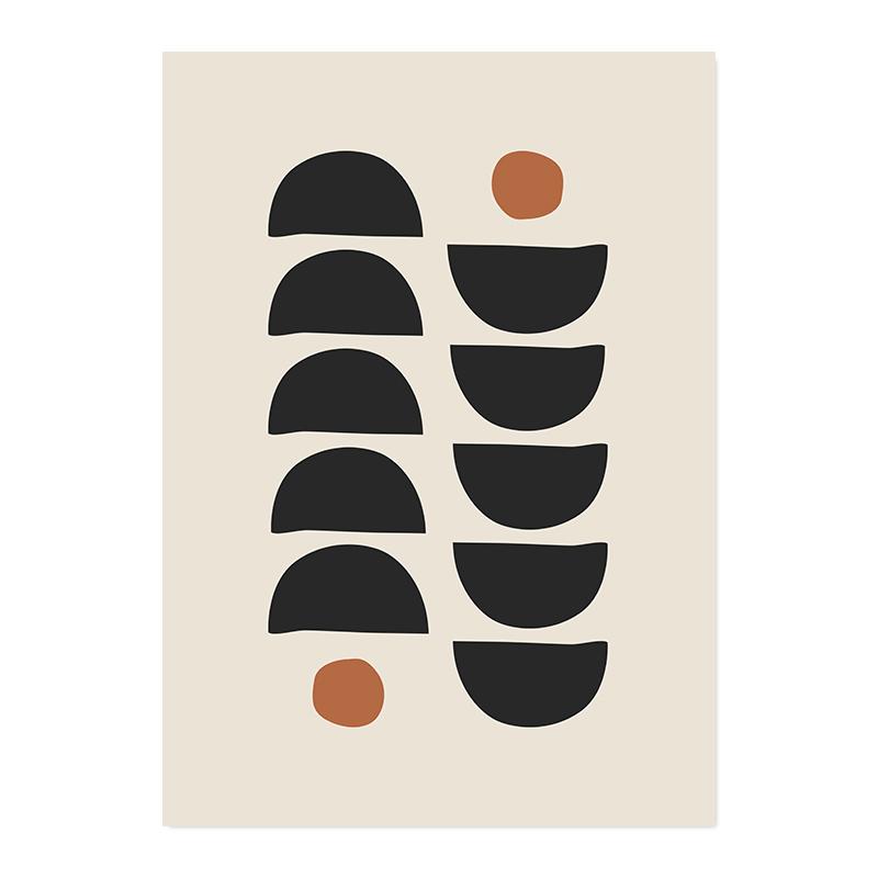 Boho Abstract Geometric Line Black Beige Wall Art Posters Canvas Painting Print Picture for Living Room Interior Home Decoration