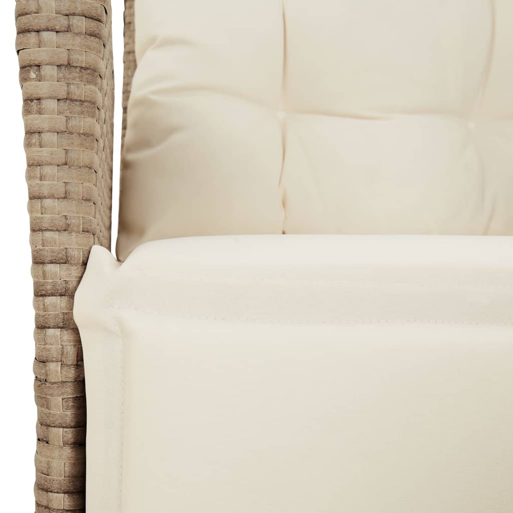Vidaxl 9-Cz. Garden Furniture Set With Cushions, Beige, Poly Rattan