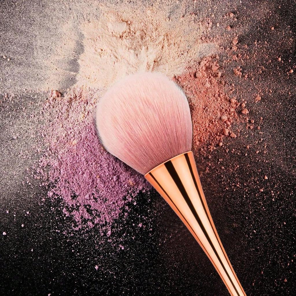 Portable Gold Mini Powder Brush Set, Including Foundation Brush, Concealer Brush, Blush Brush, Contour Brush, Bronzer Brush, Powder Brush