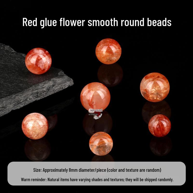 Natural Red Adhesive Crystal Flower Spacer Beads for DIY Multi-Treasure Bracelet Jewelry Accessories