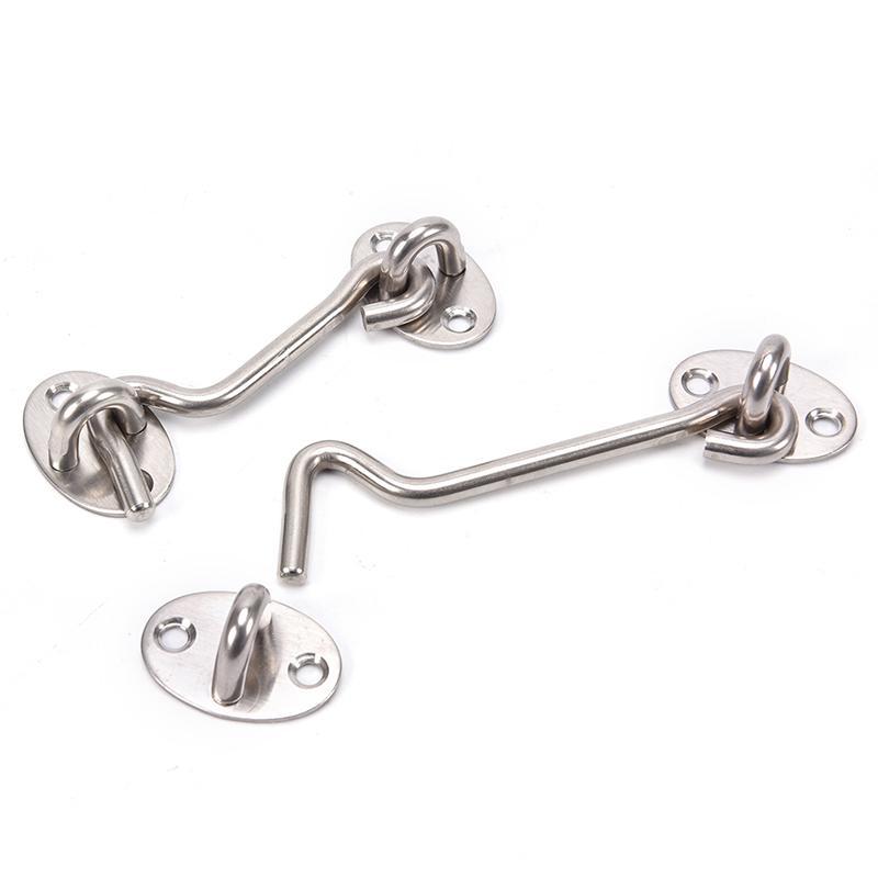 Stainless Steel Cabin Hook And Eye Latch Lock Shed Gate Door Catch Silent Holder