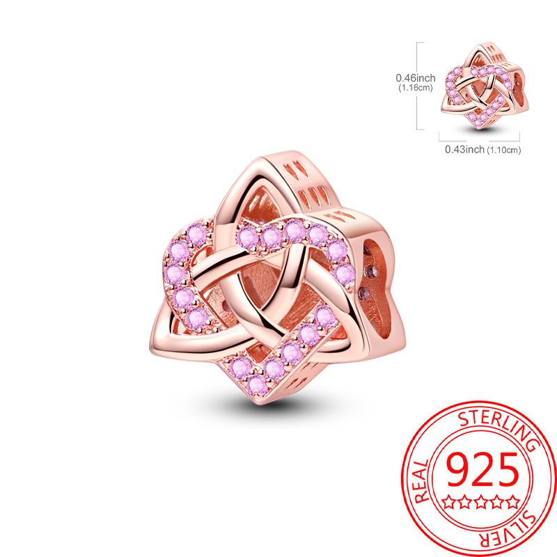 Koperen, echt roségouden, roze octopus, zomerschildpad, hartvormige hanger, geschikt voor originele armbanden, kettingen, armbanden voor meisjes