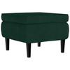 Vidaxl Armchair with Footrest, Dark Green, Upholstered In Velvet