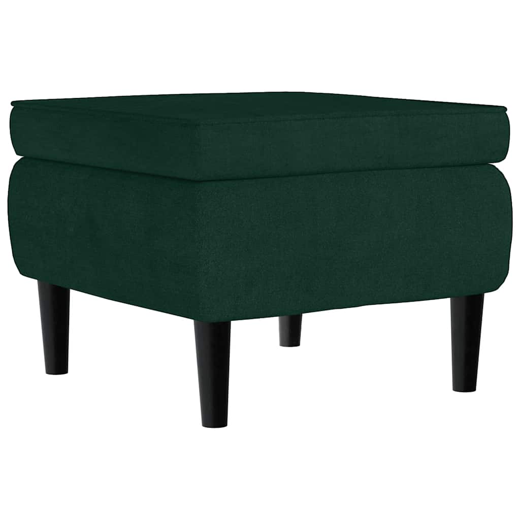 Vidaxl Armchair with Footrest, Dark Green, Upholstered In Velvet