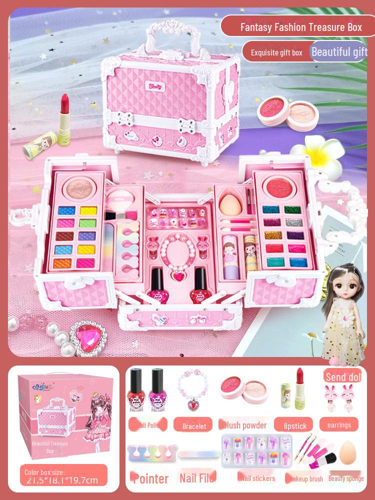 "Princess Makeup Box: Children's Pretend Play Cosmetic Set for Girls – Perfect Gift for Dress-Up"