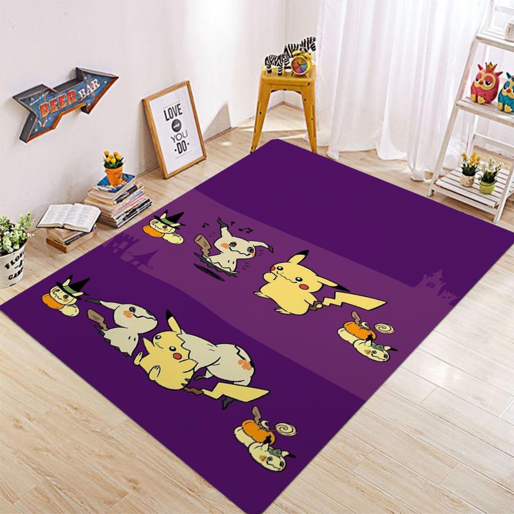  Pokemon Pikachu Print Carpet Cartoon Bedroom Rug Ins Children's Room Bedside Mat Anime Home Living Romm Simple Floor Mat