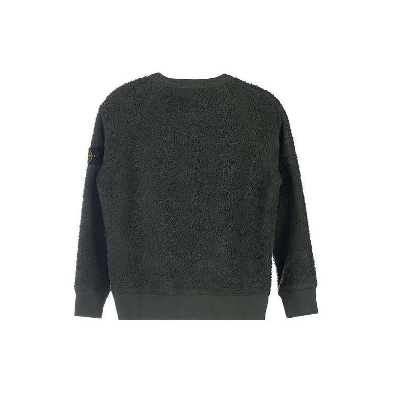 Stone Island Sweatshirt Kids Solid Color Casual Crew Neck Long Sleeve Army Green Kids sweatshirt 771660143-V0058
