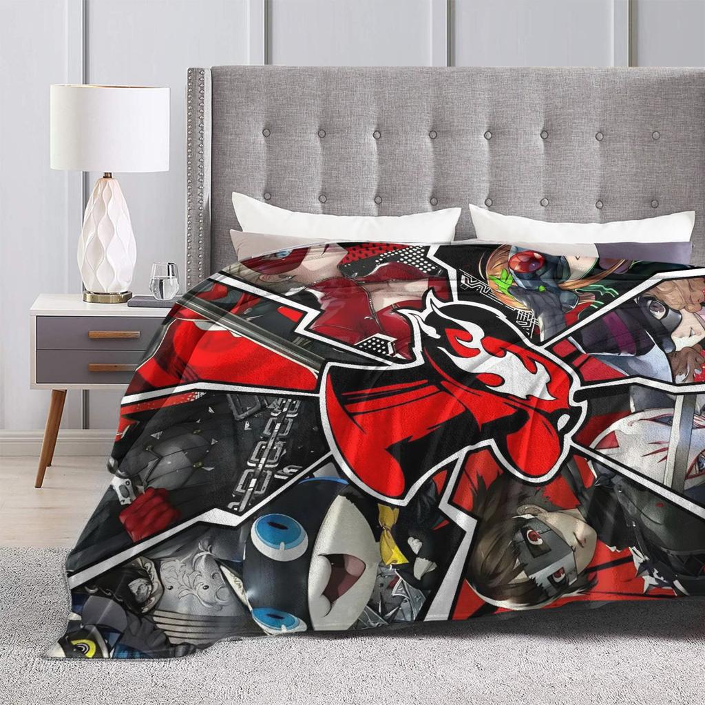 Anime P-Persona 5 Blanket  Soft Street Trend Plush Throw Blanket For Outdoor Travel Flannel Bedspread Bed Cover