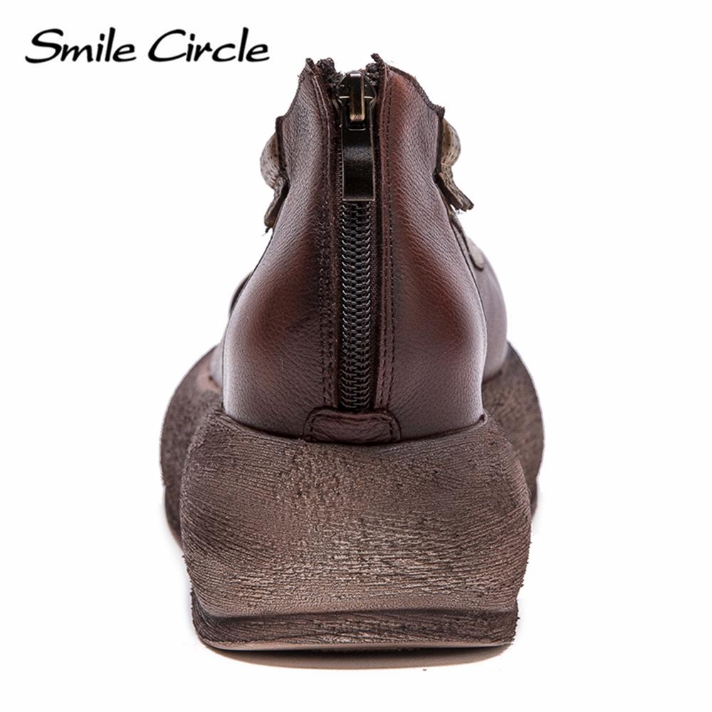 Genuine Leather Women Sandals Round Toe Increased Height Casual Shoes Fashion Comfortable Thick Bottom Shoes