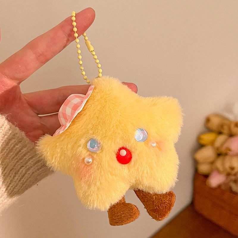 Star Plush Doll Keychain: Cute Girly Backpack Charm & Accessory