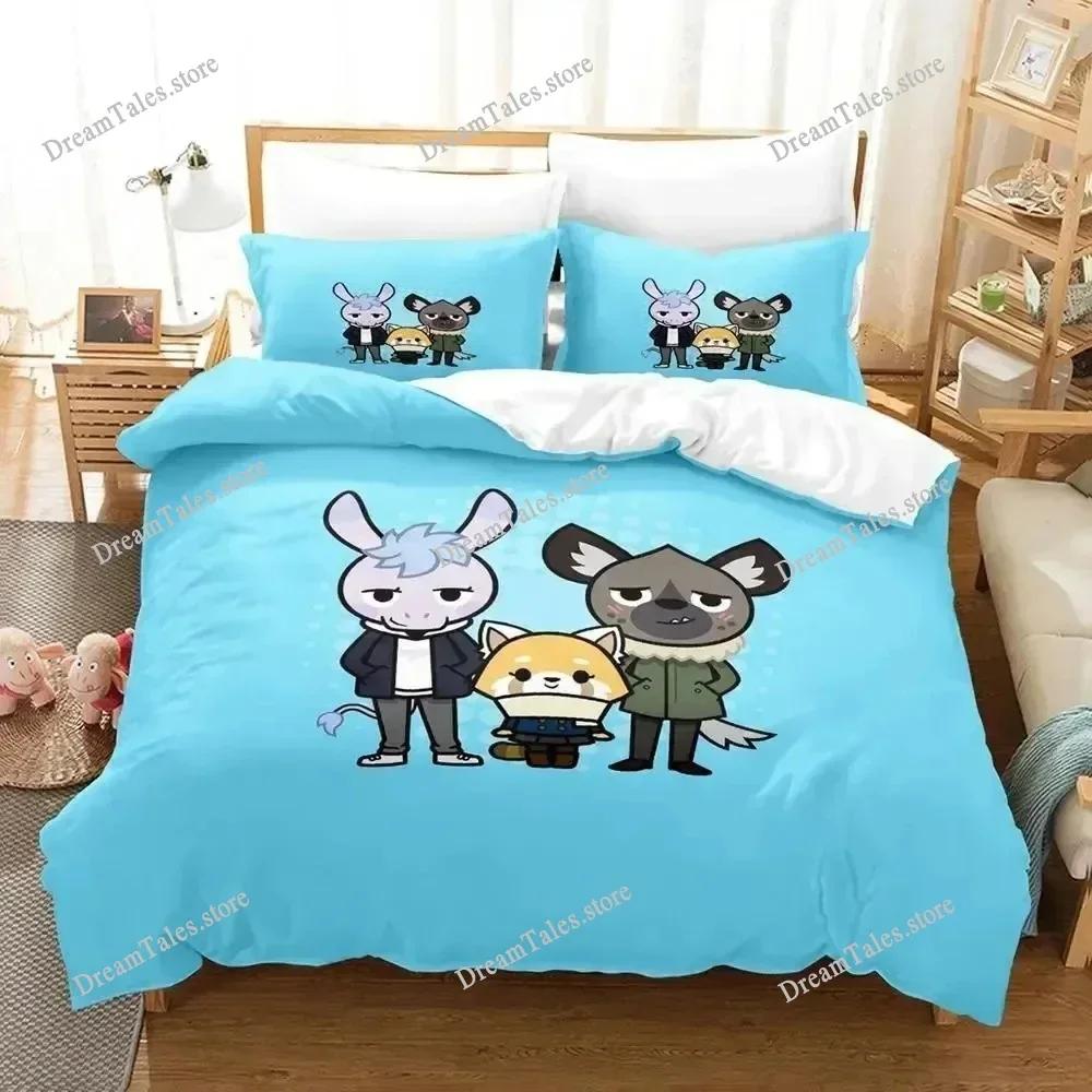 Home Textile Cartoons Aggretsukos Cover Duvet Cover Pillow Case Boy Girl Polyester Bedding Set King Queen Twin Size Luxury Gift
