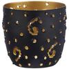 Ornamental Iron Tea Light | Stylish | for Indoors & Outdoors Décor (Matt Black with Gold)