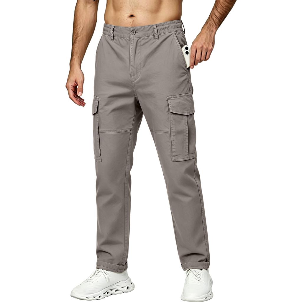Men's Casual Cargo Pants Multi Pocket Workwear Trousers Lightweight Durable Fit for Outdoor Activities and Everyday Use