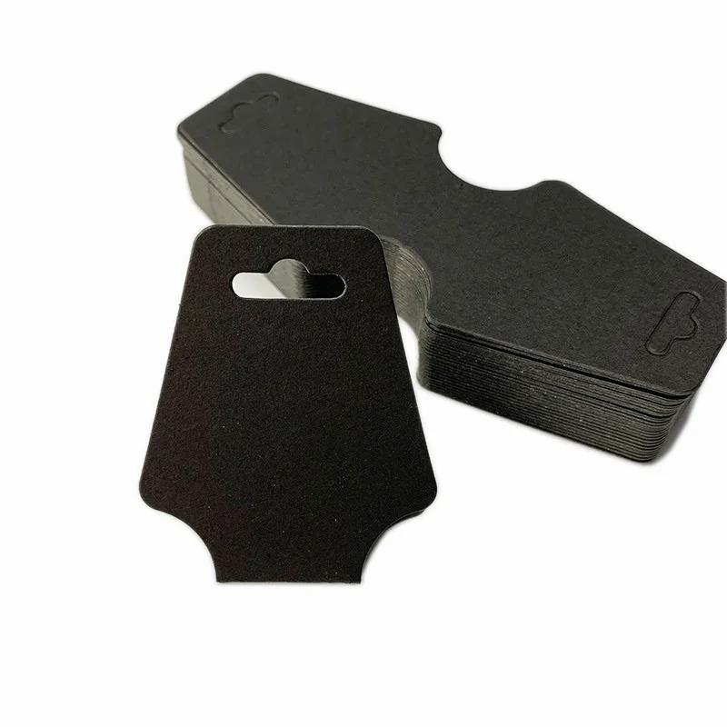 Retail 100 Pieces Necklace Package DIY Double Fold Kraft Paper Label Rectangular Gift Card Label Blank Label 3 Colors