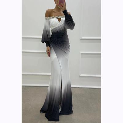 Elegante Jurk met Blote Schouders: Chique Damesmode in Europese & Amerikaanse Stijl